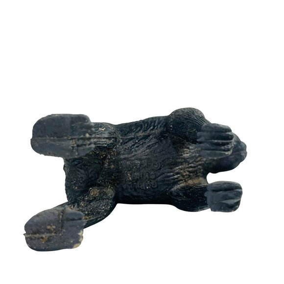 Vintage Hand-Painted Gorilla Figurine With Baby On Back Rubber Toy - Picture 8 of 11